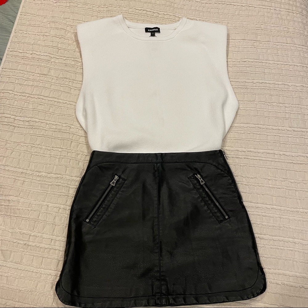 Faux leather skirt